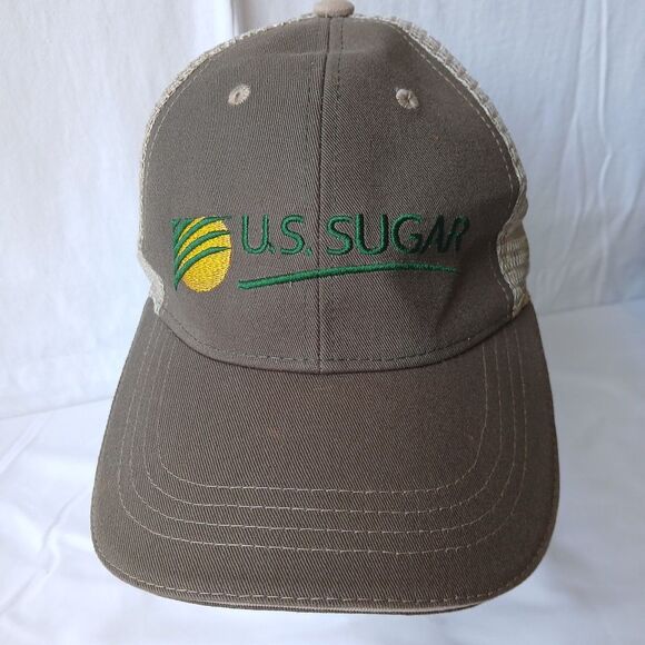 US Sugar Farmers Trucker Hat Adjustable Baseball Cap Brown/Green Mesh Back - Picture 1 of 7